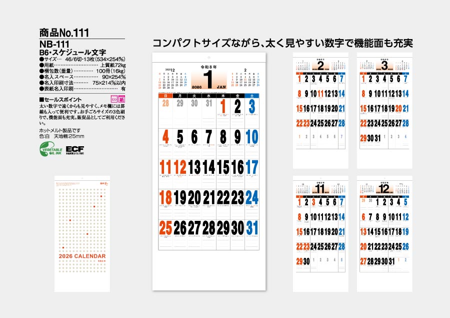 B6・スケジュール文字