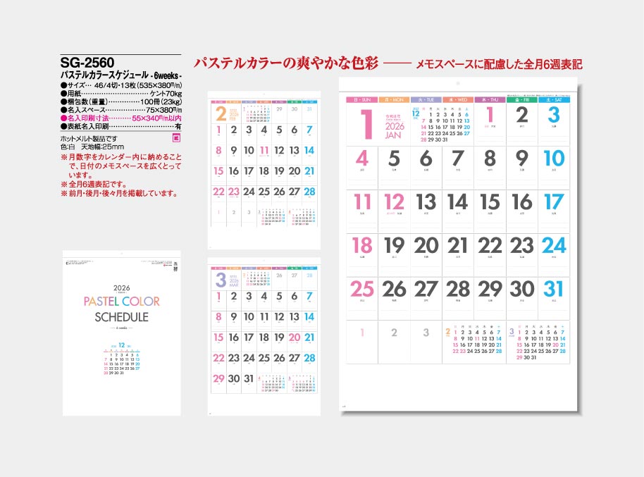 パステルカラースケジュール -6weeks-