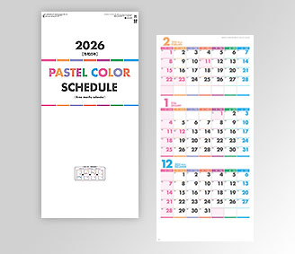 パステルカラースケジュール(年表付･スリーマンス)