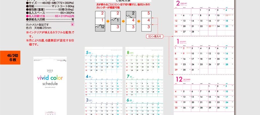 [新規取り扱い]ビビッドカラースケジュール(ｽﾘｰﾏﾝｽ) [商品No.182] YG-1￼